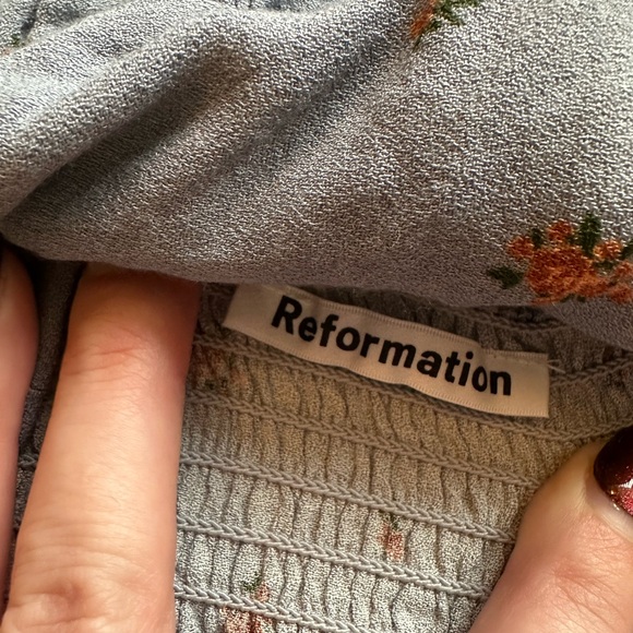 Reformation Catania TANK only blue floral size 6 cropped top - Picture 4 of 6